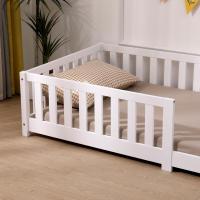 Cama de Madera Maciza de Pino Montessori 90 x 200 cm Blanco Protección contra Caídas y Somier - details 1