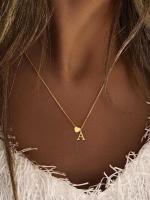 Collar con colgante de letra y corazón para mujer, collar con inicial clásica, joyería para regalo de niñas, joyería de moda para fiesta, decoración de ropa diaria, collar de joyería exquisita - details 0