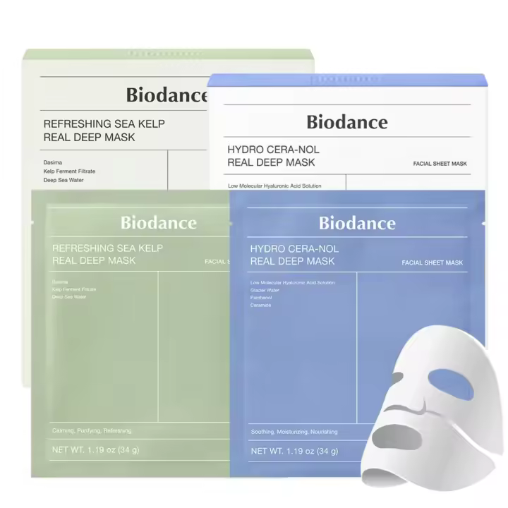 BIODANCE Repair Calming Duo: Hydro Cera-nol y refrescante mascarilla profunda de algas marinas - 1