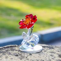 Estatua de flor de cristal de la serie de plantas simples, estatuilla exquisita, decoración de mesa, adorno de coche hecho a mano en 3D, decoración del hogar - details 9