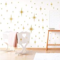 Calcomanías de pared Retro Starburst, pegatinas de pared de estrellas, calcomanías geométricas, decoración de pared, decoración moderna para guardería, estrellas Peel and Stick - details 0