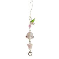 Campanilla de viento acrílica para teléfono móvil, cadena para teléfono, abalorio antipérdida, mariposa, amor, cordón colgante para teléfono Ins - details 4