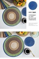 Mantel personal de hilo de algodón de estilo nórdico, ramio tejido circular para tazas, mantel con tablero aislante, antideslizante y anti - details 0