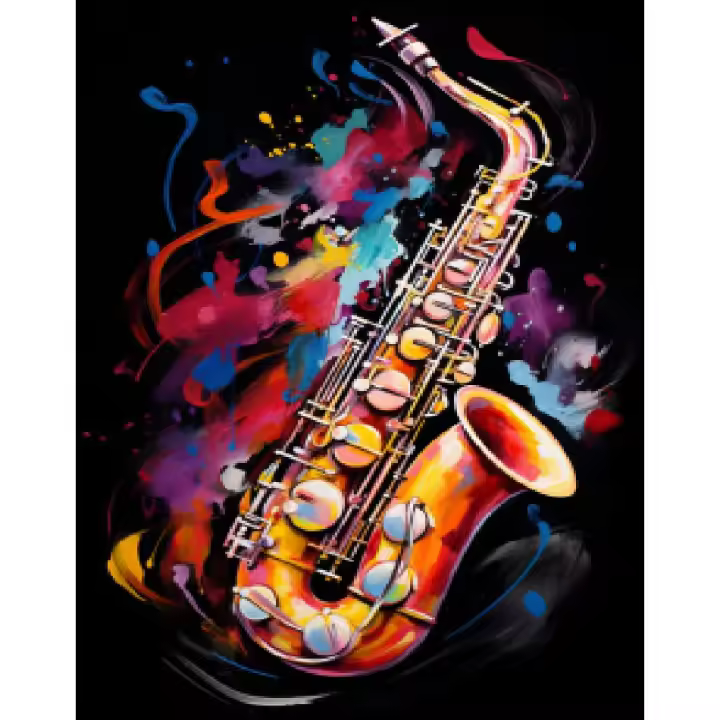 RUOPOTY Pintura por Números Moderna Liénzo de Acrílico Arte de Pared de Instrumento Musical - 1