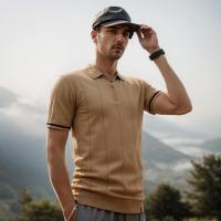 Camisa Polo Deportiva Para Hombre AIOPESON Color Sólido Con Cierre De Cremallera Ajustada Para Oficina Y Social Transpirable Polyester Viscosa - details 0