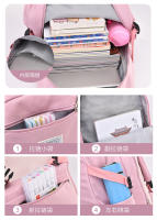 Mochila escolar para adolescentes, morral sencillo de color sólido para mujer, morral escolar juvenil para mujer - details 5