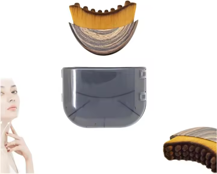 Contorno linfático Cepillo seco para rostro y cuerpo Cepillo facial para contorno de mentón y mandíbula Ajuste preciso Masajeador de drenaje linfático para alivio de la piel (2 piezas) - 1