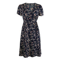 Vestido elegante de fiesta en la playa Serie A Manga corta Cuello en V Estampado floral bohemio Adecuado para mujeres - details 23