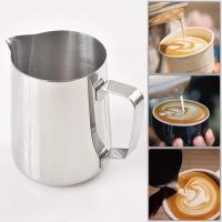 Jarra de acero inoxidable para espumar lechejarra de caféEspressocafé humeanteBarista Lattetaza de espuma de crema - details 2