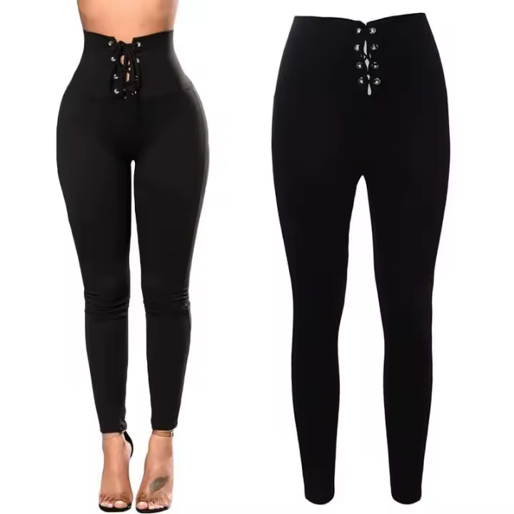 Body elástico de yoga negro de cintura alta para mujer, correa de cintura cerrada, protección de piernas, moda de gimnasio, leggings realzados de cadera - 1