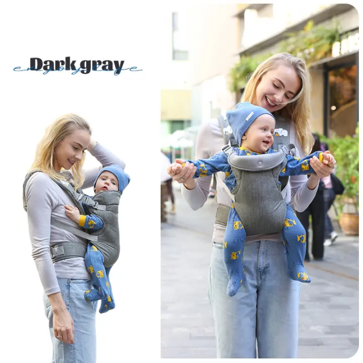 Portabebés Gris Convertible abatible Avanzado 4 En 1, Posiciones Para Niños Pequeños En Crecimiento,Soporte Para La Cabeza - 1