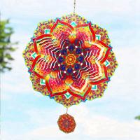 Mandala Wind Spinner Metal 3D giratorio Windchimes arte de lujo jardín colgante decoración al aire libre - details 5
