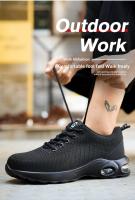 Zapatos de seguridad laboral antideslizantes con puntera de acero para hombres, a prueba de pinchazos, transpirables - details 1