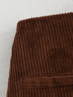 Minifalda Vintage de pana para mujer, falda acampanada de cintura alta, elegante e informal para oficina, Otoño e Invierno - details 7