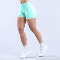 Mujeres sin costuras cintura baja acanalado Scrunch Bum gimnasio impacto Biker Yoga Fiess entrenamiento correr estiramiento atlético botín pantalones cortos - details 12