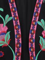 Chaleco Floral bordado Vintage para mujer, chaleco abierto sin mangas, Top corto informal de verano - details 24