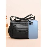 Bolso cruzado informal para mujer, bandolera de cuero de PU, bolso de mano con decoración con cremallera, mochila de lujo de alta gama - details 3