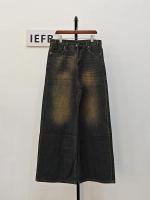 Pantalones vaqueros de verano para hombre, vaqueros lavados de color azul viejo, ropa informal recta para hombre, pantalones de pierna ancha holgados, nueva moda 2024 9C354 - details 0