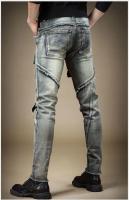 Jeans Moto Denim Vintage Azul Pantalones de Moda para Hombres de Alta Calidad con Bolsillos Elásticos Ropa de Calle de Otoño Nueva - details 7