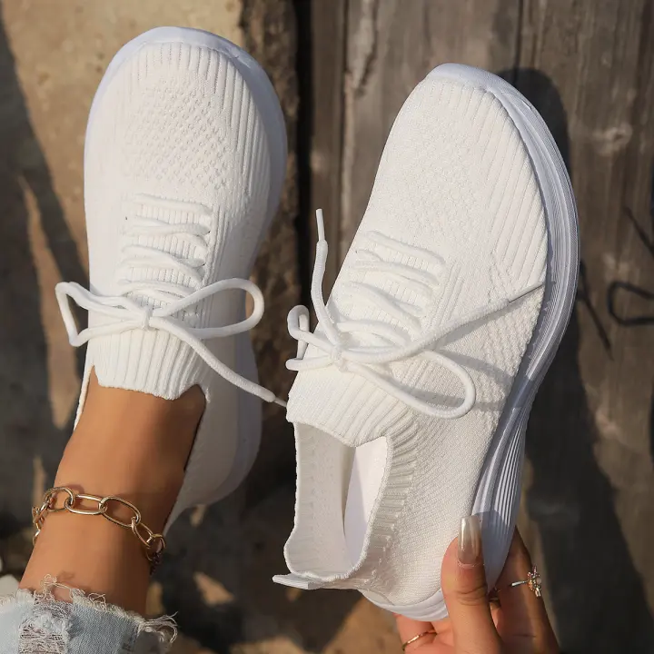 Zapatos deportivos casuales de moda para mujer, zapatillas con cordones - 1