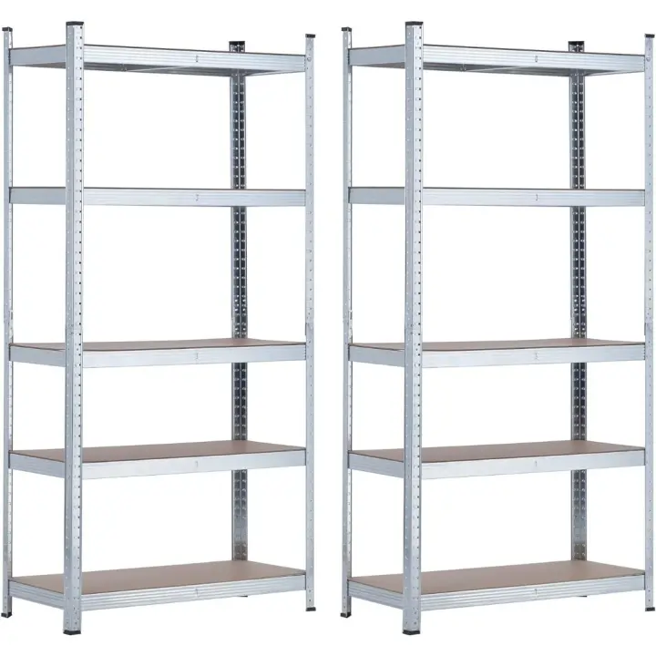Estantería Modular de Acero Galvanizado y MDF Antihumedo 5 Baldos Ajustables Carga Máxima 875Kg - 1