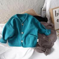Moda coreana abrigo para niños cárdigan de manga larga otoño bebés niñas algodón Casual Top abrigos chaqueta primavera - details 0