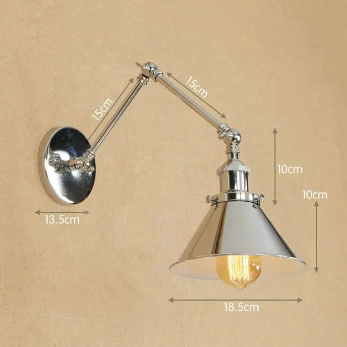 Lámpara de pared de estilo europeo, candelabro de estilo nórdico Vintage cromado, luces LED para sala de estar, dormitorio y baño - 1