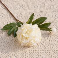 Ramo de flores de peonía artificiales de 2 cabezas hecho a mano simulación exquisita peonía ramas de peonía de seda realista decoración del banquete de boda - details 6