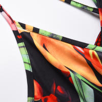 Vestidos largos con cuello en V para mujer, sin mangas, cintura alta, estampado Azul Marino - details 9