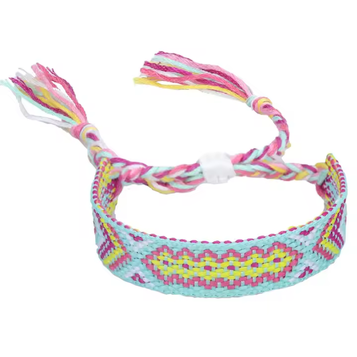 Pulsera de la Amistad tejida para hombre y mujer, brazalete de cuerda trenzada hecha a mano con borlas ajustables, 2 piezas - 1