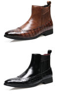 Botas cortas Chelsea de hombre con punta puntiaguda más el tamaño de los zapatos de hombre - details 12