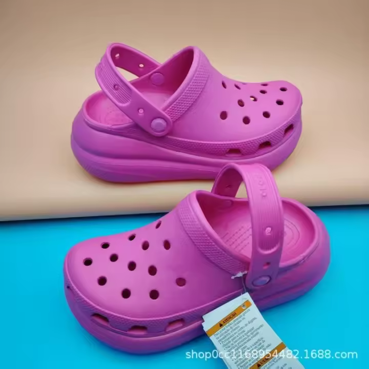 Sandalias de Mujer con Orificios Pantuflas Suela Gruesa Aumento de Altura Zapatos de Exterior para Papá - 1