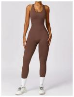 Traje de Yoga sin Costuras Bodysuit de Exercicio Adelgazante Material de Nylon Patrón Sólido - details 11