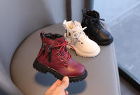 Botas De Goma Para Niños Y Niñas Invierno Cálidas Con Algodón Botas De Tobillo Doble Cierre De Cremallera Para Jardín De Infantes - details 5