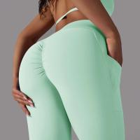 Leggings cruzados para mujer, pantalones de yoga con bolsillo, malla deportiva transpirable para correr y andar en bicicleta, leggings de entrenamiento de cintura alta - details 27