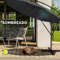 Paraguas de aluminio con manivela 300/350 cm de diámetro Protección UV Impermeable para mercado - details 6