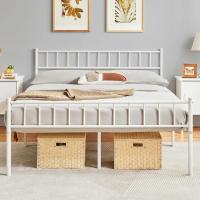 Cama de Metal Moderno con Marco Tamaño Individual/Doble Diseño Juvenil para Dormitorio y Habitación de Invitados Blanco Tamaño 90 x 190 cm - details 27