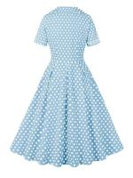 Vestido Largo de Verano con Estampado de Puntos Cuerda Alta, Cuello Dobladillo, Botones de Front - details 2