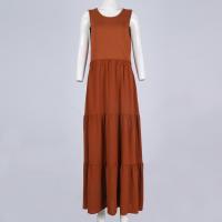 Vestido Bohemio De Playa Largo Para Mujer Elegante Sin Mangas Color Sólido Vintage Vestido De Fiesta Maxi Con Swing Grande Silueta A-Line Para Verano - details 22