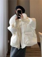 Chaqueta de Invierno de Puffa con Cuello de Piel Falsa Abrigo Cálido, Suelto, con Cremallera de Bolsillo para Mujeres - details 8