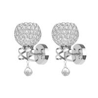 Candelabro de pared de cristal E27, lámpara de cabecera de dormitorio Simple y creativa, luces doradas/Plateadas para dormitorio - details 7
