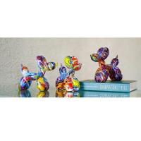 Figuras de Perro de Globo de Resina para Decoración de Escritorio en Interiores Arte Colorido de Animales Estatua Artesanal Decorativo - details 0