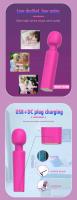 20 Frecuencia Vibración 8 Velocidades Imán recargable poderoso portátil cuerpo completo AV varilla masajeador para la mujer vibrador relajación masturbación palo - details 3