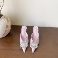 Nuevo temperamento francés puntiagudo, diamantes de imitación, uso exterior, tacones altos, tacones finos, zapatillas geniales - details 28