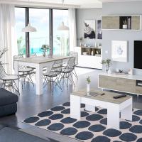 Mesa de Comedor Extensible de Madera Blanca Estilo Canadiense 140 a 190cm Ancho 90 Altura 78 - details 53