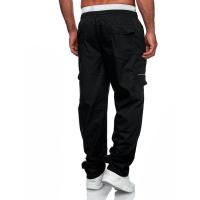 Pantalones casuales sueltos rectos con múltiples bolsillos para hombre, pantalones - details 2