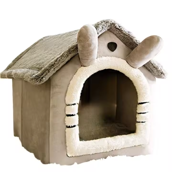 Cama plegable para perros y gatos, casa extraíble y lavable para mascotas, nido de interior - 1