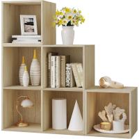 Estanteria Libreria con 6 Compartimentos, Estanteria de Almacenamiento de Madera, para Salon, Estudio y Oficina, Roble Claro, 90x30x90 cm - details 0