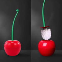Cepillo De Inodoro En Forma De Cereza Creativa Con Mango Largo Y Bricos Suaves Para Limpieza Del Baño Herramienta De Cepillo De Papelera - details 6