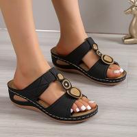 Zapatillas de tacón de cuña para mujer, zapatos de verano. - details 5